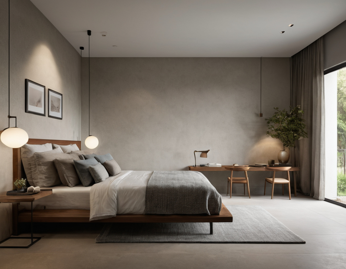 What is the clearance-based workflow for buying bedroom furniture shown in a luxury residential interior